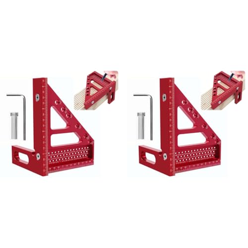 Serplex® Woodworking Triangle Ruler Scribing Aluminum Alloy Etched Metric Scale Multifunctional Drill Guide Gauge 22.5-90 Degree Square Protractor 2PCS Serplex® Woodworking Triangle Ruler Scribing Aluminum Alloy Etched Metric Scale Multifunctional Drill Guide Gauge 22.5-90 Degree Square Protractor 2PCS